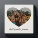 Best Friends Forever BFF Custom Heart Photo White Fotoplaat<br><div class="desc">Best Friends Forever BFF Custom Photo Heart Shape Plaque in White</div>