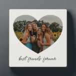 Best Friends Forever BFF Custom Heart Photo White Fotoplaat<br><div class="desc">Best Friends Forever BFF Custom Photo Heart Shape Plaque in White</div>