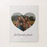 Best Friends Forever BFF Custom Heart Photo White Legpuzzel<br><div class="desc">Beste Vrienden Voor altijd BFF Custom Foto Hart Shape Jigsaw Puzzle in Wit</div>