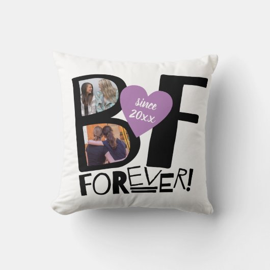 Best Friends Forever BFF Cute Moderne Photo Kussen (Voorkant)