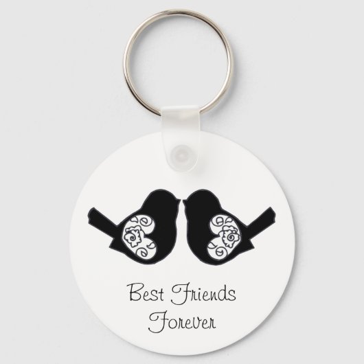 Best Friends Forever, BFF Cute Tortelduifjes Sleut Sleutelhanger (Voorkant)