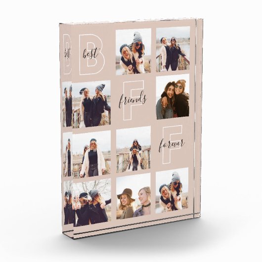 Best Friends Forever BFF Nine Photo Grid Collage Fotoblokken (Links)