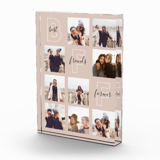 Best Friends Forever BFF Nine Photo Grid Collage Fotoblokken (Rechts)