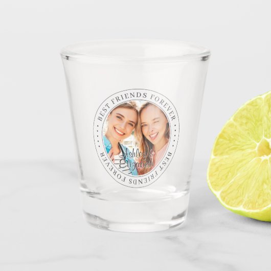 Best Friends Forever BFF Simple Moderne Photo Shot Glas (Voorkant)