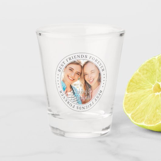 Best Friends Forever BFF Simple Moderne Photo Shot Glas (Voorkant)