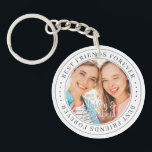 Best Friends Forever BFF Simple Moderne Photo Sleutelhanger<br><div class="desc">Dit eenvoudige en klassieke ontwerp is samengesteld uit serif typografie en voegt een douanefoto toe. "Beste vrienden voor altijd" circuleert de foto van je vrienden</div>