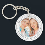 Best Friends Forever BFF Simple Moderne Photo Sleutelhanger<br><div class="desc">Dit eenvoudige en klassieke ontwerp is samengesteld uit serif typografie en voegt een douanefoto toe. "Beste vrienden voor altijd" circuleert de foto van je vrienden</div>