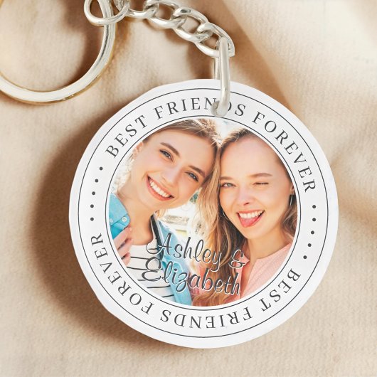 Best Friends Forever BFF Simple Moderne Photo Sleutelhanger