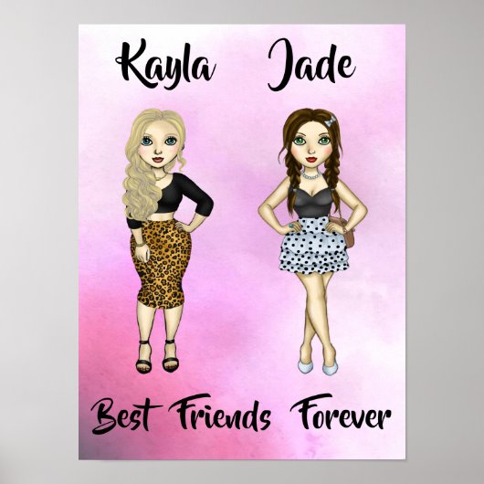 Best Friends Forever Blonde Brunette High Mode Poster (Voorkant)