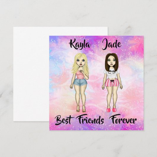 Best Friends Forever Blonde en Brunette Custom (Voorkant / Achterkant)