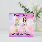 Best Friends Forever Blonde en Brunette Custom (Staand voorkant)