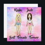 Best Friends Forever Blonde en Brunette Custom<br><div class="desc">Het beste ontwerp van de Douane van Vrienden voor de Blonde en van Brunette dat met twee namen kan worden gepersonaliseerd. Maakt een geweldig cadeauidee voor je beste vriend die ze altijd zal herinneren aan de unieke en onvervangbare connectie die je deelt!</div>