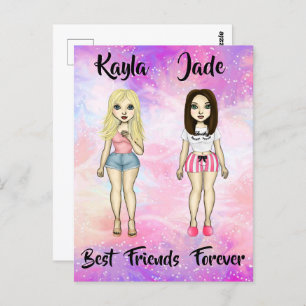 Best Friends Forever Blonde en Brunette Custom Briefkaart