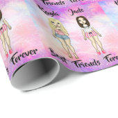 Best Friends Forever Blonde en Brunette Custom Cadeaupapier (Rol Hoek)