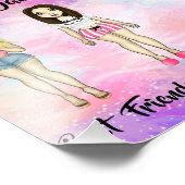 Best Friends Forever Blonde en Brunette Custom Foto Afdruk (Hoek)