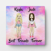 Best Friends Forever Blonde en Brunette Custom Fotoplaat (Voorkant)