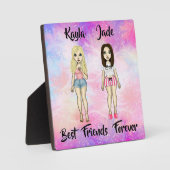 Best Friends Forever Blonde en Brunette Custom Fotoplaat (Voorkant)