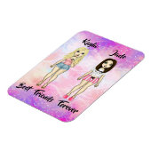 Best Friends Forever Blonde en Brunette Custom Magneet (Linkerzijde)