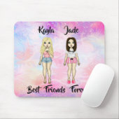 Best Friends Forever Blonde en Brunette Custom Muismat (Met muis)