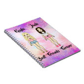 Best Friends Forever Blonde en Brunette Custom Notitieboek (Rechterzijde)