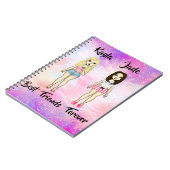 Best Friends Forever Blonde en Brunette Custom Notitieboek (Linkerzijde)