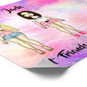 Best Friends Forever Blonde en Brunette Custom Poster (Hoek)