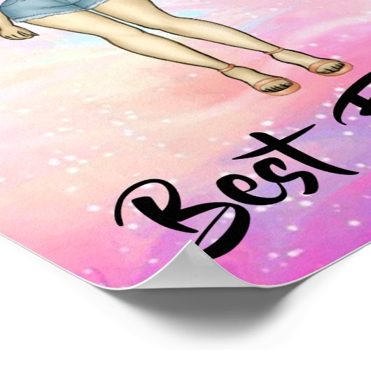 Best Friends Forever Blonde en Brunette Custom Poster (Hoek)