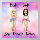 Best Friends Forever Blonde en Brunette Custom Poster (Voorkant)