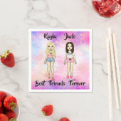 Best Friends Forever Blonde en Brunette Custom Servet (Insitu)