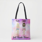 Best Friends Forever Blonde en Brunette Custom Tote Bag (Voorkant)