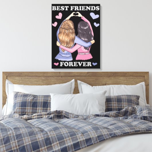 Best Friends Forever Canvas Afdruk (Insitu (Slaapkamer))