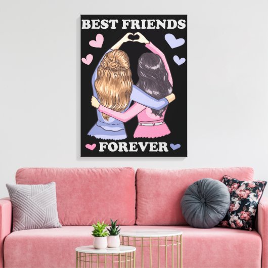 Best Friends Forever Canvas Afdruk (Insitu (Woonkamer))
