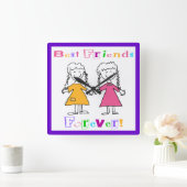 Best Friends Forever Clock Vierkante Klok (Huis)