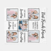 Best Friends Forever Custom 5 Photo Friendship Fleece Deken (Voorkant (Horizontaal))