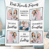 Best Friends Forever Custom 5 Photo Friendship Fleece Deken