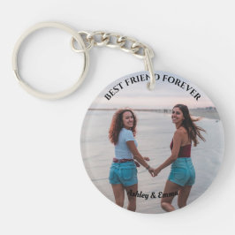 Best Friends Forever Custom Foto and Name black Sleutelhanger