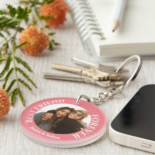 Best Friends Forever Custom Photo and Name Keycha Sleutelhanger (Voorkant Rechts)