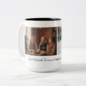 Best Friends Forever Custom Photo Personalized Cof Tweekleurige Koffiemok (Voorkant links)