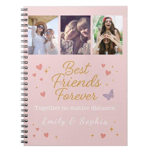 Best Friends Forever –Custom Spiral Photo Notebook Notitieboek (Voorkant)