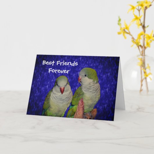 Best Friends Forever Cute Birds Friendship Kaart (Gele Bloem)