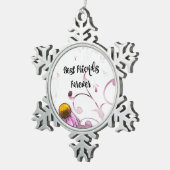 Best Friends Forever, Daisy Graphic Design Tin Sneeuwvlok Ornament (Rechts)