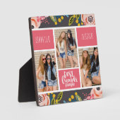 Best Friends Forever Floral Photo Collage BFF Fotoplaat (Voorkant)