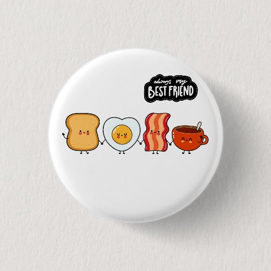 Best friends Forever, Foodie Friendship Ronde Button 3,2 Cm (Voorkant)
