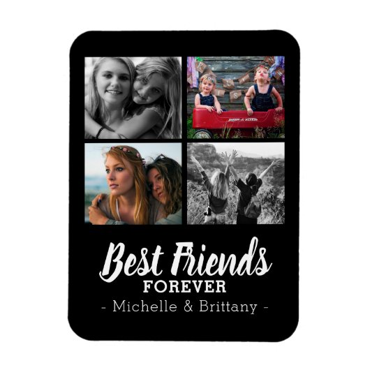 Best Friends Forever Foto Collage Fridge Magneet (Verticaal)