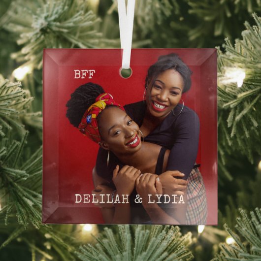 Best Friends Forever Foto Gift Glas Ornament (Insitu)