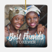Best Friends Forever Foto | Kerstmis Bestie Keramisch Ornament (Achterkant)