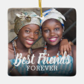 Best Friends Forever Foto | Kerstmis Bestie Keramisch Ornament (Voorkant)