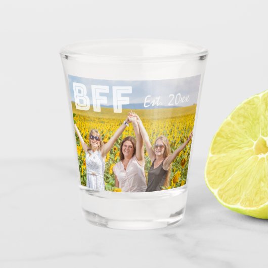 Best Friends Forever Foto Moderne Typografie Shot Glas (Voorkant)