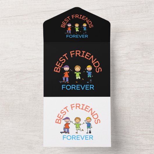 BEST FRIENDS FOREVER, FRIENDSHIP, FRIEND DAY ALL IN ONE UITNODIGING (Binnen)