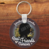 Best Friends Forever Fun Script Photo Round Sleutelhanger (Voorkant)